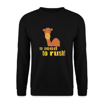 camel no need to rush - Unisex Sweatshirt - black - Front - Alina (178cm) & Michal (187cm)