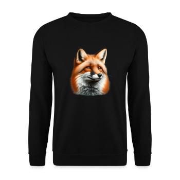 Trippy Polka Dot Fox - Unisex Sweatshirt - black - Front - Alina (178cm) & Michal (187cm)