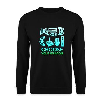 Gamer Jeu En Ligne Jeux Sur Ordinateur Arcade Neon - Sweat-shirt Unisexe - noir - Devant - Alina (178cm) & Michal (187cm)
