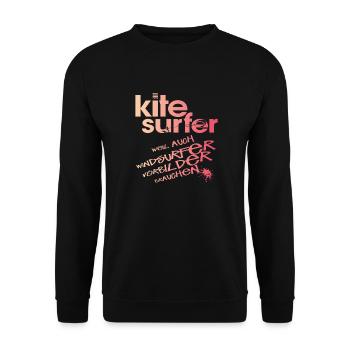 Kitesurfer vs Windsurfer - Unisex Pullover - Schwarz - Vorne - Alina (178cm) & Michal (187cm)