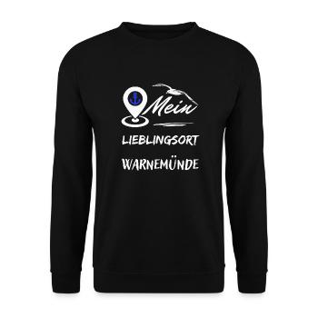 Favourite place Warnemünde-Baltic Sea resort Warnemünde - Unisex Sweatshirt - black - Front - Alina (178cm) & Michal (187cm)