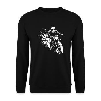Biker Skull Motorcycle Gift - Unisex Sweatshirt - black - Front - Alina (178cm) & Michal (187cm)