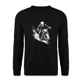 Biker Skull Motorcycle Gift - Unisex Sweatshirt - black - Front - Alina (178cm) & Michal (187cm)