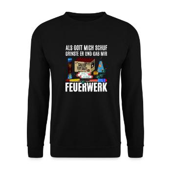 Fireworks New Year's Eve - Unisex Sweatshirt - black - Front - Alina (178cm) & Michal (187cm)