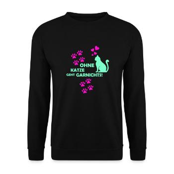 Nothing works without a cat 01 - Unisex Sweatshirt - black - Front - Alina (178cm) & Michal (187cm)