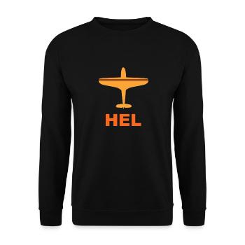 Flughafen Helsinki - HEL - Finnland - Suomi - Unisex Pullover - Schwarz - Vorne - Alina (178cm) & Michal (187cm)