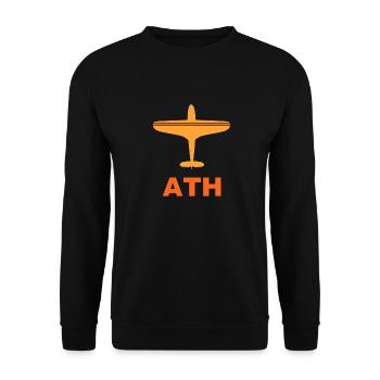 Flughafen Athen - ATH - Griechenland - Unisex Pullover - Schwarz - Vorne - Alina (178cm) & Michal (187cm)