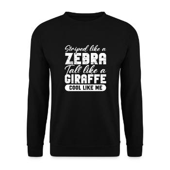 dépouillé comme un zèbre grand comme une girafe Design - Sweat-shirt Unisexe - noir - Devant - Alina (178cm) & Michal (187cm)
