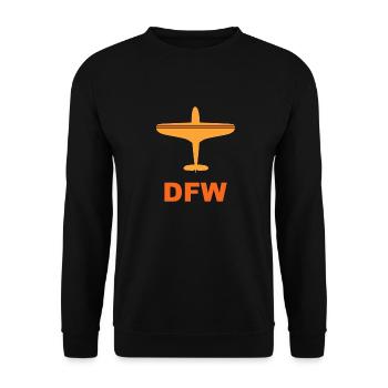 Flughafen Dallas Fort Worth - Spotter - Spotting - Unisex Pullover - Schwarz - Vorne - Alina (178cm) & Michal (187cm)
