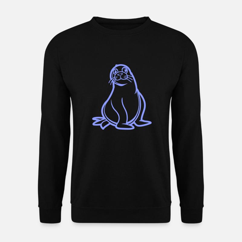 seehund comic - Unisex Pullover - Schwarz
