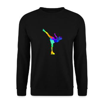 Patinage artistique Patin à glace Polygone arc-en-ciel - Sweat-shirt Unisexe - noir - Devant - Alina (178cm) & Michal (187cm)
