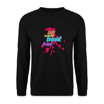 alles bunt - Unisex Pullover - Schwarz - Vorne - Alina (178cm) & Michal (187cm)