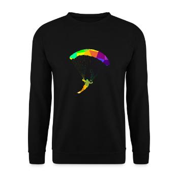 Ski Paragliding Regenbogen Farben Polygon Sport - Unisex Pullover - Schwarz - Vorne - Alina (178cm) & Michal (187cm)