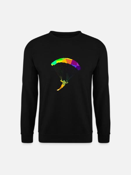 Ski Paragliding Regenbogen Farben Polygon Sport - Unisex Pullover - Schwarz