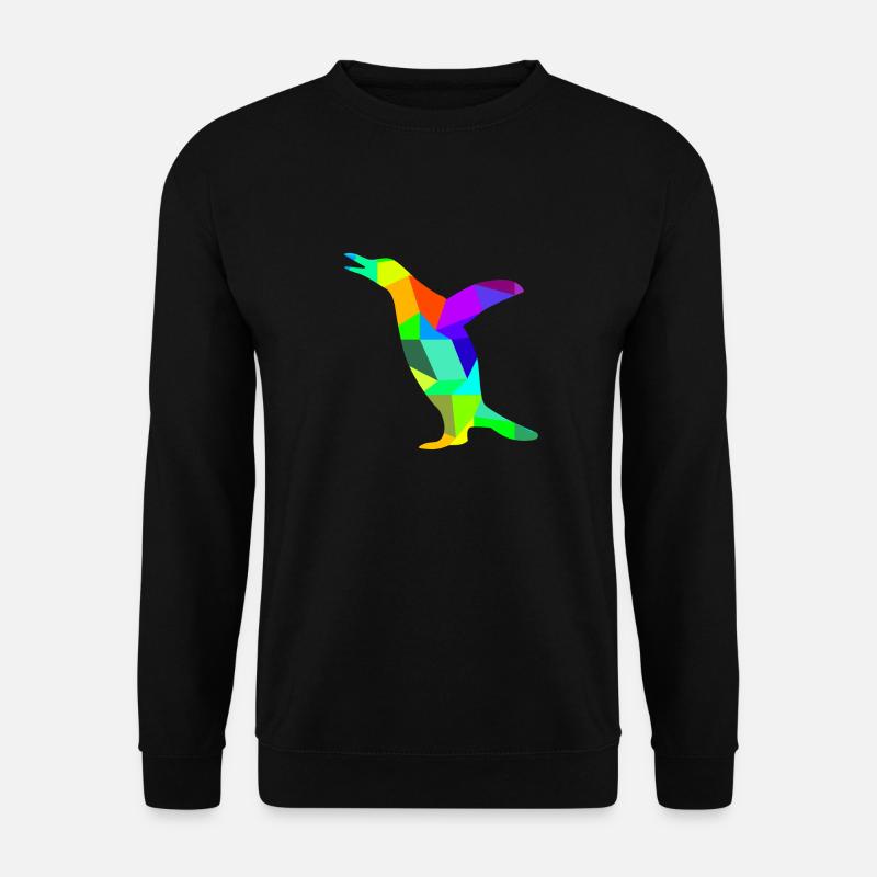 Penguin Rainbow Animals Polygon - Unisex Sweatshirt - black