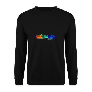 Cruise Ship Rainbow Polygon Ships - Unisex Sweatshirt - black - Front - Alina (178cm) & Michal (187cm)