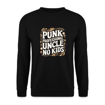 Punk Professional Uncle No Kids 9 - Unisex Pullover - Schwarz - Vorne - Alina (178cm) & Michal (187cm)