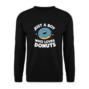 Donut Donuts Süßigkeiten Bagel - Unisex Pullover - Schwarz - Vorne - Alina (178cm) & Michal (187cm)