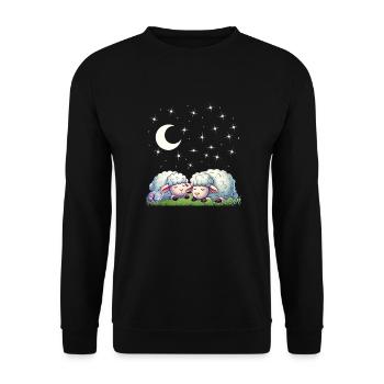 Guten Nacht - Träumen erlaubt - Unisex Pullover - Schwarz - Vorne - Alina (178cm) & Michal (187cm)