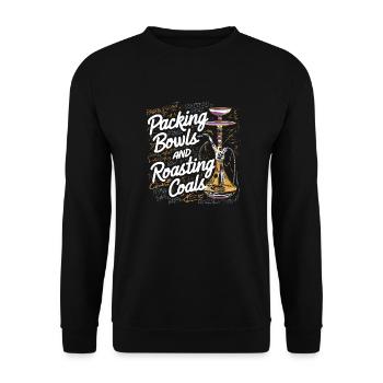 Relaxed hookah look for connoisseurs - Unisex Sweatshirt - black - Front - Alina (178cm) & Michal (187cm)