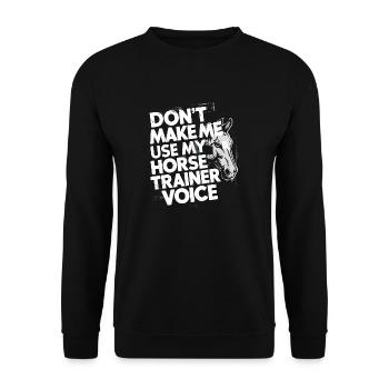 For strong riding trainers with personality - Unisex Sweatshirt - black - Front - Alina (178cm) & Michal (187cm)