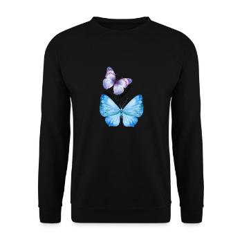 worry less - Unisex Pullover - Schwarz - Vorne - Alina (178cm) & Michal (187cm)