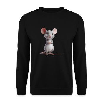Maus 4 - Unisex Pullover - Schwarz - Vorne - Alina (178cm) & Michal (187cm)