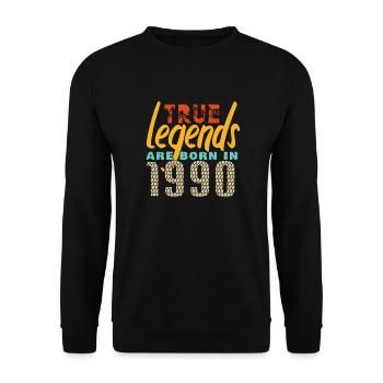 Les vrais légendes sont nés en 1990. Année 2025. - Sweat-shirt Unisexe - noir - Devant - Alina (178cm) & Michal (187cm)