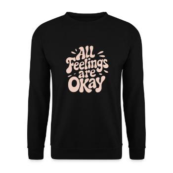 Ein Spruch für Mental Health Awareness - Unisex Pullover - Schwarz - Vorne - Alina (178cm) & Michal (187cm)