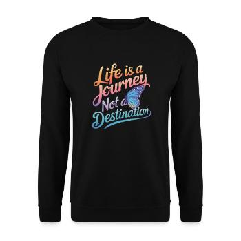 Schmetterling Monarchfalter Bunt Schmetterlinge - Unisex Pullover - Schwarz - Vorne - Alina (178cm) & Michal (187cm)