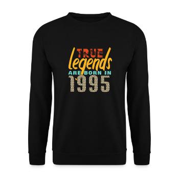 Les vrais légendes sont nés en 1995. Année 2025. - Sweat-shirt Unisexe - noir - Devant - Alina (178cm) & Michal (187cm)