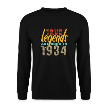 The True Legends were born in 1934. Year 2025. - Unisex Sweatshirt - black - Front - Alina (178cm) & Michal (187cm)