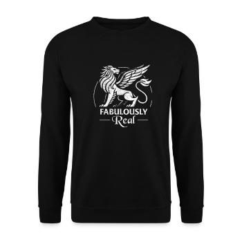 Fabulously Real - Minimalist Griffin - Unisex Sweatshirt - black - Front - Alina (178cm) & Michal (187cm)
