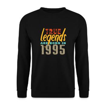 Les vrais légendes sont nés en 1995. Année 2025. - Sweat-shirt Unisexe - noir - Devant - Alina (178cm) & Michal (187cm)