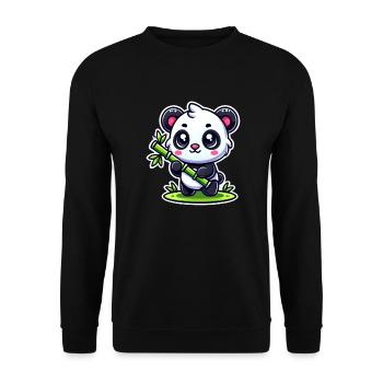 Panda mignon avec bambou - Sweat-shirt Unisexe - noir - Devant - Alina (178cm) & Michal (187cm)