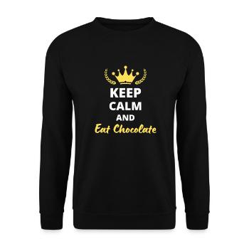 Keep Calm and Eat Chocolate - Unisex Sweatshirt - black - Front - Alina (178cm) & Michal (187cm)