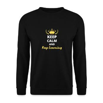 Keep Calm and Keep Learning - Unisex Sweatshirt - black - Front - Alina (178cm) & Michal (187cm)