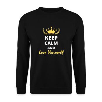 Keep Calm and Love Yourself - Sweat-shirt Unisexe - noir - Devant - Alina (178cm) & Michal (187cm)