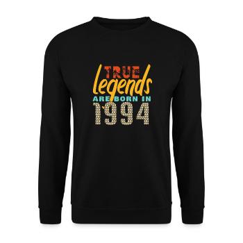 Les vrais légendes sont nés en 1994. Année 2025. - Sweat-shirt Unisexe - noir - Devant - Alina (178cm) & Michal (187cm)