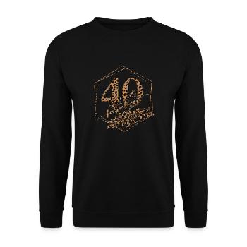 40 & Fabulous – Leopard Print Design - Birthday - Unisex Sweatshirt - black - Front - Alina (178cm) & Michal (187cm)