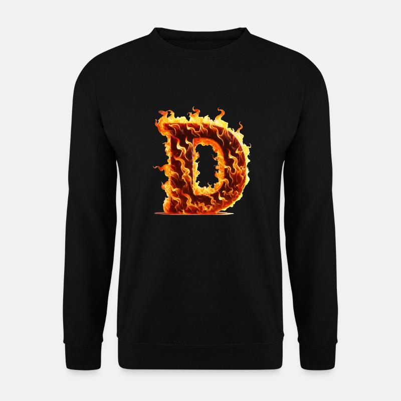 d buchstabe feuer - Unisex Pullover - Schwarz
