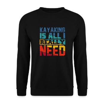Kayaking Is All I Really Need Retro Colors - Unisex Sweatshirt - black - Front - Alina (178cm) & Michal (187cm)