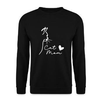Katzenmama - Unisex Pullover - Schwarz - Vorne - Alina (178cm) & Michal (187cm)