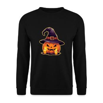 Pumpkin Halloween - Unisex Sweatshirt - black - Front - Alina (178cm) & Michal (187cm)
