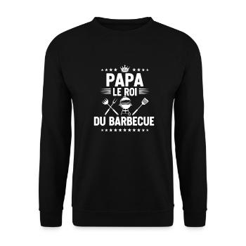 BBQ King of Barbecue Dad - Unisex Sweatshirt - black - Front - Alina (178cm) & Michal (187cm)