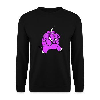 Unicorn, elephant, bad-tempered, angry, sad - Unisex Sweatshirt - black - Front - Alina (178cm) & Michal (187cm)