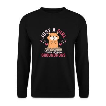 Just A Girl Who Loves Groundhogs Animal Rodent - Unisex Sweatshirt - black - Front - Alina (178cm) & Michal (187cm)