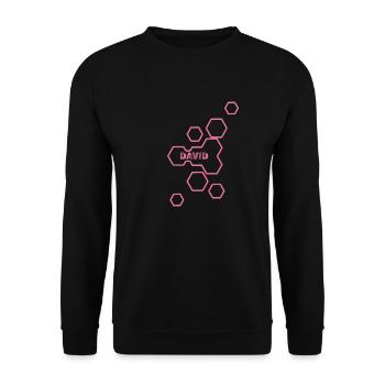 Gift for David - Unisex Sweatshirt - black - Front - Alina (178cm) & Michal (187cm)