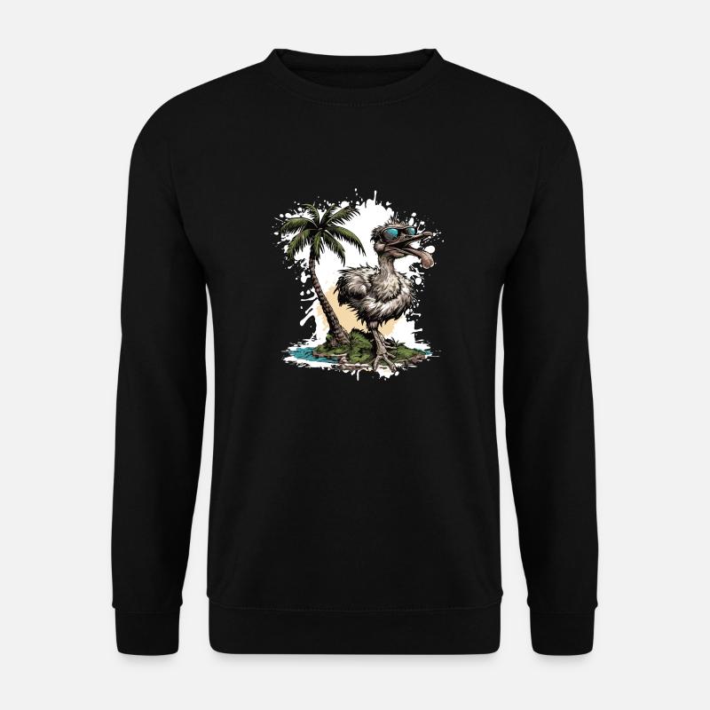 Strauß Insel Palme - Unisex Pullover - Schwarz
