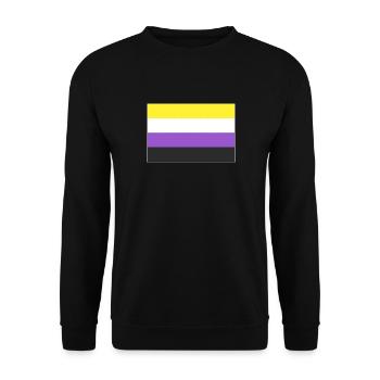 Non-binary flag - Unisex Sweatshirt - black - Front - Alina (178cm) & Michal (187cm)